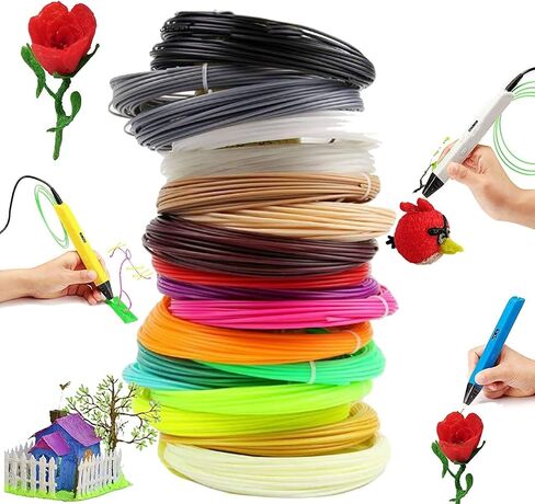 3D Pen / 3D Printer Filament ABS 1.75mm Plastic 328 Linear Feet Pack of 20 Colors Filaments 16.4 ft Each. Each Color in a Separate Vacuum Sealed Pack for Easy use in Saudi Arabia