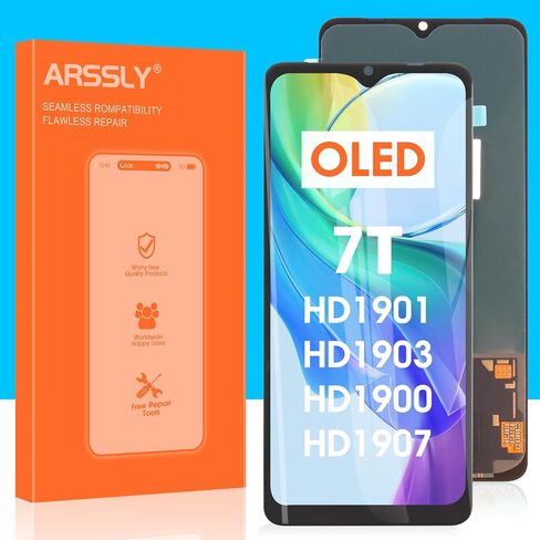 OLED Screen Replacement for Oneplus 7T LCD Display for One Plus 7T HD1900 HD1901 HD1903 Touch Screen Glass Lens Digitizer Assembly Replacement Part (Black,6.36 inch) in Saudi Arabia