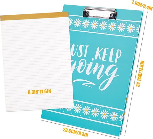 NiArt Clipboard Folio Clipboard Folder مع جيب تخزين داخلي مبطن قابل لإعادة الملء، حامل ملف حلقة القلم لمكتب الأعمال، طالب المعلم، مستودع المستشفى (تصميم زهور الأقحوان) in Kuwait