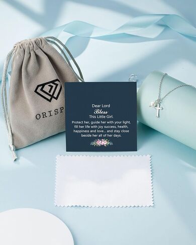 قلادة صليب اللؤلؤ للفتيات - المناولة الأولى، هدايا عيد ميلاد تأكيد المعمودية للفتيات in Kuwait