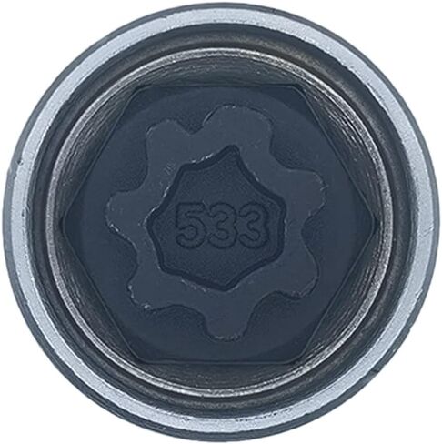 Chrome Steel Wheel Lock Nut Screw Removal Key Anti-Theft Lugnut Socket Compatible for Vw Audi Volkswagen Vehicles (524) in Saudi Arabia