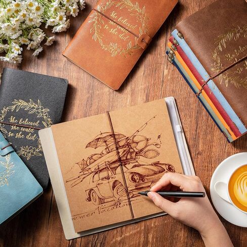 10 Pcs She Believed She Could So She Did Leather Notebook Embossed Journal Bulk Inspirational Composition Notebooks Vintage PU Leather Graduation Gift for Women Girls Sister Friends Colleague in Saudi Arabia