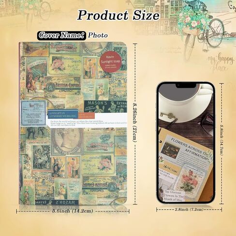 Asten Vintage Journal, Beautiful Journal for Women Men, Colorful Blank Journal with Hardcover, Cute Notebook Diary to Write in, Gift for Girls,Boys 5.6 X 8.26 inch (Flower-Bird) in Saudi Arabia