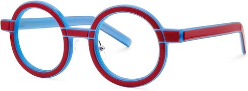VOOGLAM Round Frame Blue Light Blocking Glasses, Black Fashion Glasses for Women Anti Eyestrain & UV in Saudi Arabia