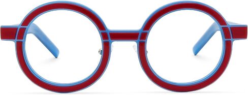 VOOGLAM Round Frame Blue Light Blocking Glasses, Black Fashion Glasses for Women Anti Eyestrain & UV in Saudi Arabia