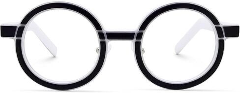 VOOGLAM Round Frame Blue Light Blocking Glasses, Black Fashion Glasses for Women Anti Eyestrain & UV in Saudi Arabia