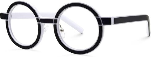 VOOGLAM Round Frame Blue Light Blocking Glasses, Black Fashion Glasses for Women Anti Eyestrain & UV in Saudi Arabia