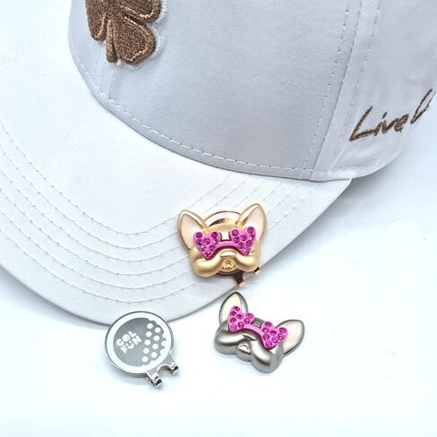Golf Ball Marker for Expert, Trendy Golfer, Bling Bulldog Golf Marker with a hat Clip, Golf Gift for Man Women in Saudi Arabia