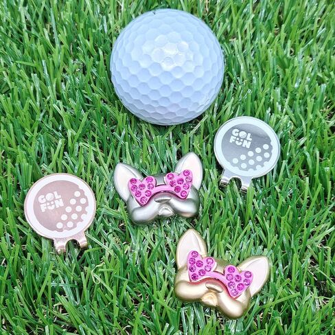 Golf Ball Marker for Expert, Trendy Golfer, Bling Bulldog Golf Marker with a hat Clip, Golf Gift for Man Women in Saudi Arabia
