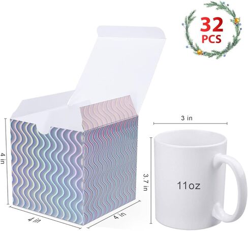 علب هدايا صغيرة بألوان قوس قزح من Naleyber 16 قطعة من صندوق الورق الملون قزحي الألوان مع أغطية لتغليف الهدايا، القدح، هدايا حفلات أعياد الميلاد، كب كيك، هدايا، عيد الميلاد، 4x4x4 بوصة in Kuwait