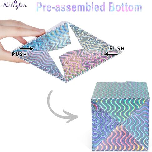 علب هدايا صغيرة بألوان قوس قزح من Naleyber 16 قطعة من صندوق الورق الملون قزحي الألوان مع أغطية لتغليف الهدايا، القدح، هدايا حفلات أعياد الميلاد، كب كيك، هدايا، عيد الميلاد، 4x4x4 بوصة in Kuwait