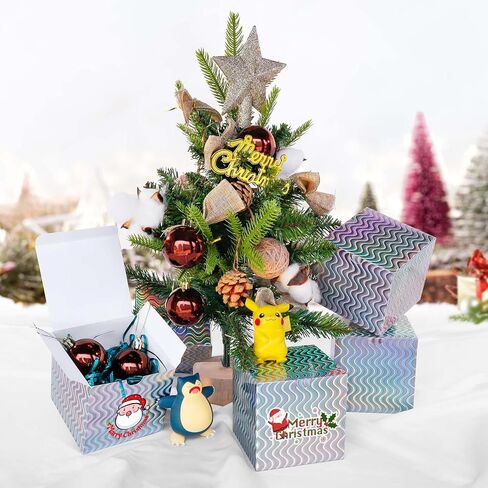 علب هدايا صغيرة بألوان قوس قزح من Naleyber 16 قطعة من صندوق الورق الملون قزحي الألوان مع أغطية لتغليف الهدايا، القدح، هدايا حفلات أعياد الميلاد، كب كيك، هدايا، عيد الميلاد، 4x4x4 بوصة in Kuwait