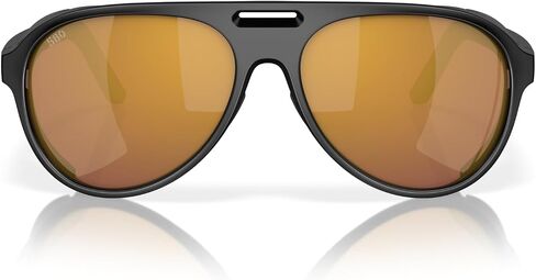 Costa Man Sunglasses Matte Black Frame, Gold Mirror Lenses, 59MM in Saudi Arabia