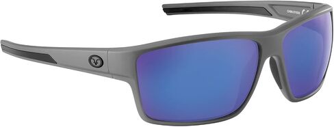 Flying Fisherman Mojarra Polarized Rectangular Sunglasses, Matte Gray Frame/Smoke-Blue Mirror Lens, Medium in Saudi Arabia