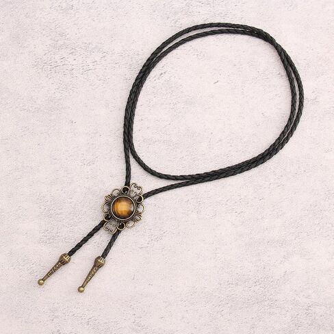 AZORA Western Cowboy Bolo Tie for Men Native American Bola Necktie Rodeo Leather Necktie for Men Women in Kuwait