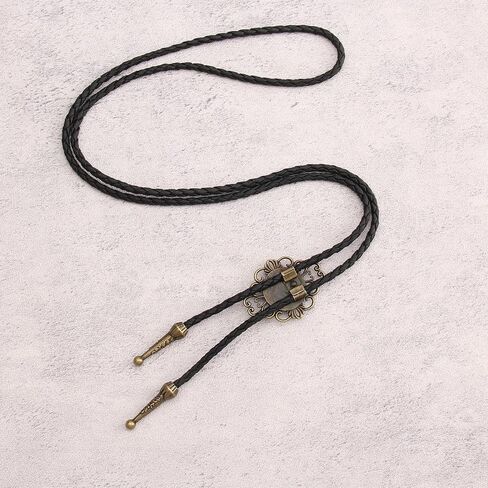 AZORA Western Cowboy Bolo Tie for Men Native American Bola Necktie Rodeo Leather Necktie for Men Women in Kuwait