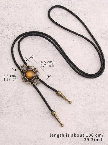 AZORA Western Cowboy Bolo Tie for Men Native American Bola Necktie Rodeo Leather Necktie for Men Women in Kuwait