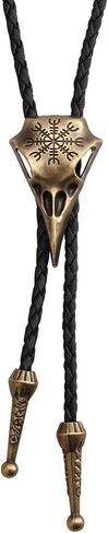 AZORA Western Cowboy Bolo Tie for Men Native American Bola Necktie Rodeo Leather Necktie for Men Women in Kuwait