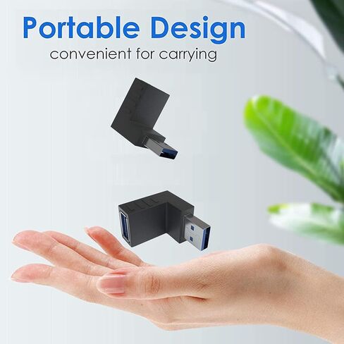 2 قطعة محول USB 3.0 90 درجة 5 جيجابت في الثانية USB إلى ذكر إلى أنثى وصلة زاوية قائمة، وصلة رأسية مدمجة لأعلى وأسفل موصل in Kuwait