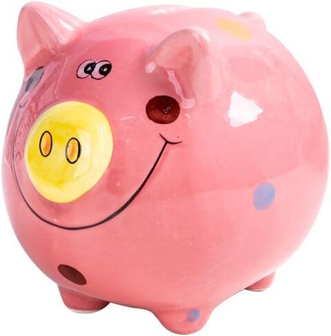 JYPHM Ceramic Piggy Bank for Kids Coin Bank for Boys and Girls Unique Birthday Gift Nursery Decor Piggy Banks Blue (5x5x4inch) in Saudi Arabia