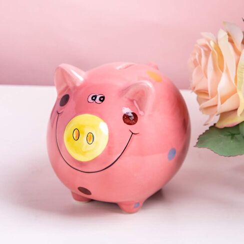 JYPHM Ceramic Piggy Bank for Kids Coin Bank for Boys and Girls Unique Birthday Gift Nursery Decor Piggy Banks Blue (5x5x4inch) in Saudi Arabia