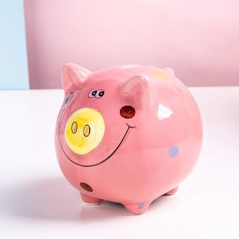 JYPHM Ceramic Piggy Bank for Kids Coin Bank for Boys and Girls Unique Birthday Gift Nursery Decor Piggy Banks Blue (5x5x4inch) in Saudi Arabia