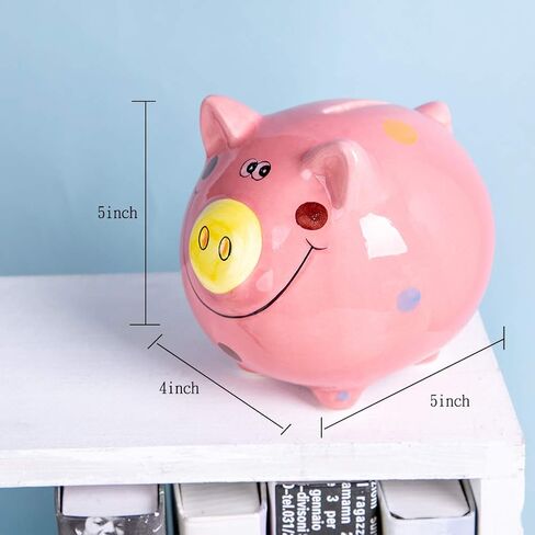 JYPHM Ceramic Piggy Bank for Kids Coin Bank for Boys and Girls Unique Birthday Gift Nursery Decor Piggy Banks Blue (5x5x4inch) in Saudi Arabia
