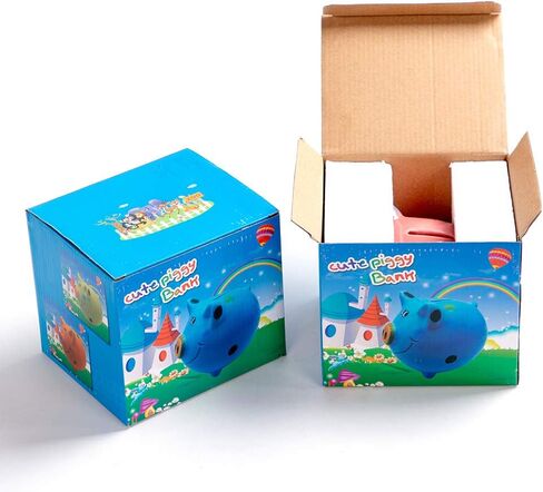 JYPHM Ceramic Piggy Bank for Kids Coin Bank for Boys and Girls Unique Birthday Gift Nursery Decor Piggy Banks Blue (5x5x4inch) in Saudi Arabia