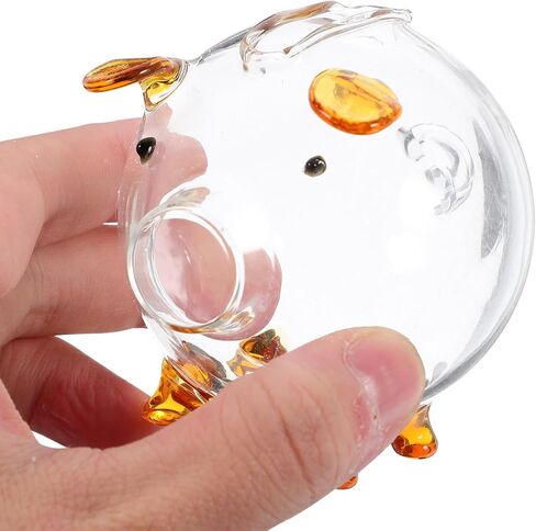 Ipetboom Piggy Bank Money Box: 2.95X2.55X2.55 زجاجي شفاف للعملات المعدنية بنك أموال لطيف - بنك أصبع للأولاد والبنات لتوفير المال جرة النقود المعدنية - هدية جرة التوفير للأطفال صندوق تخزين الحيوانات الأليفة in Saudi Arabia