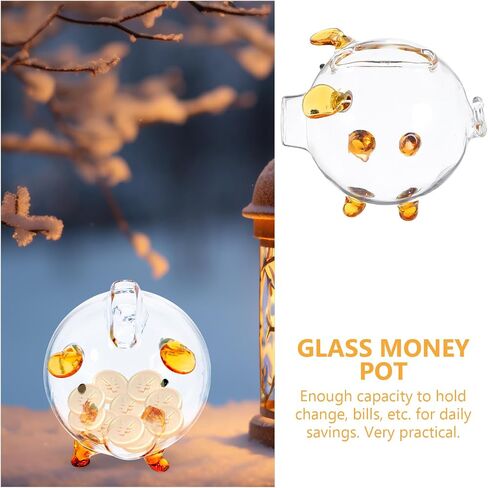 Ipetboom Piggy Bank Money Box: 2.95X2.55X2.55 زجاجي شفاف للعملات المعدنية بنك أموال لطيف - بنك أصبع للأولاد والبنات لتوفير المال جرة النقود المعدنية - هدية جرة التوفير للأطفال صندوق تخزين الحيوانات الأليفة in Saudi Arabia