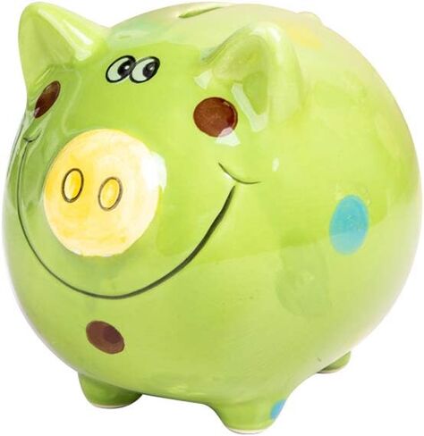 JYPHM Ceramic Piggy Bank for Kids Coin Bank for Boys and Girls Unique Birthday Gift Nursery Decor Piggy Banks Blue (5x5x4inch) in Saudi Arabia