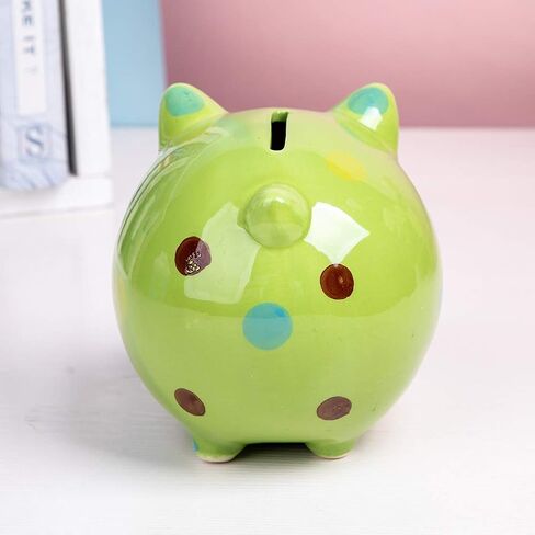 JYPHM Ceramic Piggy Bank for Kids Coin Bank for Boys and Girls Unique Birthday Gift Nursery Decor Piggy Banks Blue (5x5x4inch) in Saudi Arabia