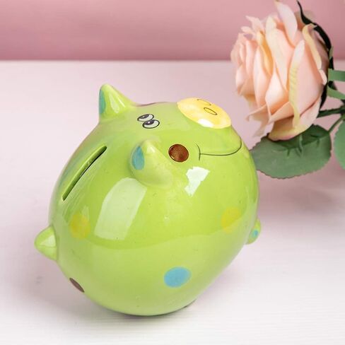 JYPHM Ceramic Piggy Bank for Kids Coin Bank for Boys and Girls Unique Birthday Gift Nursery Decor Piggy Banks Blue (5x5x4inch) in Saudi Arabia
