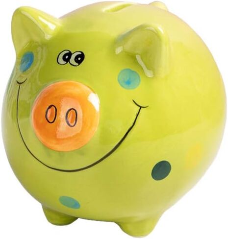 JYPHM Ceramic Piggy Bank for Kids Coin Bank for Boys and Girls Unique Birthday Gift Nursery Decor Piggy Banks Blue (5x5x4inch) in Saudi Arabia