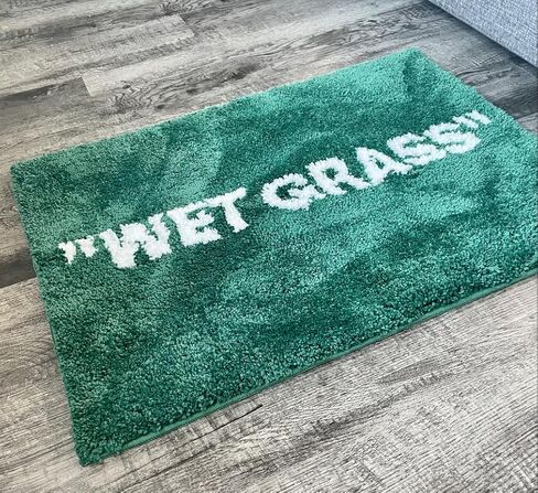 سجادة العشب الرطب - سجادة Hypebeast معنقدة - مصنوعة يدويًا ومميزة - 32 * 20 بوصة (80 * 50 سم) - ديكور غرفة Hypebeast - سجادة بيضاء أوف وايت - سجادة بابي جمالية - سجادة Luxape in Kuwait