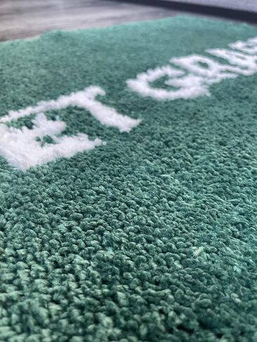 سجادة العشب الرطب - سجادة Hypebeast معنقدة - مصنوعة يدويًا ومميزة - 32 * 20 بوصة (80 * 50 سم) - ديكور غرفة Hypebeast - سجادة بيضاء أوف وايت - سجادة بابي جمالية - سجادة Luxape in Kuwait