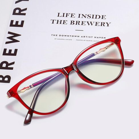 Fashionable Round Cat-Eye Blue Light Blocking Glasses Computer Glasses For Women Non Prescription in Saudi Arabia