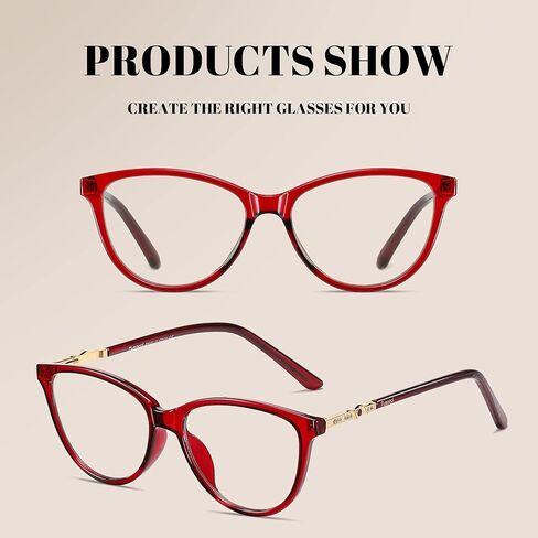 Fashionable Round Cat-Eye Blue Light Blocking Glasses Computer Glasses For Women Non Prescription in Saudi Arabia