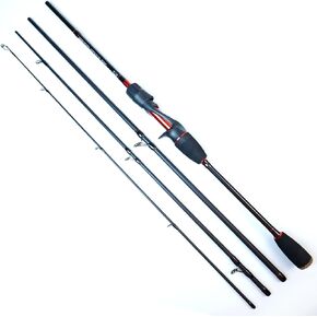 Seasprite IV Casting & Spinning Travel Fishing Rod(4 pcs),Portable Collapsible,High Performance Carbon Blank 24T+30T, Stainless Steel Line Guides w/Zirconium Oxide Rings Tip Top