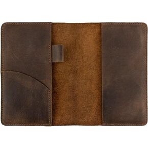 Notebook Cover for Field Notes (3.5 x 5.5 in. Journal not Included) with Card and Pen Holder, Protective Storage for Notebook, Full Grain Leather, Handmade, Bourbon Brown