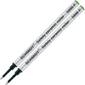 SCHMIDT 2 Pack - Green Fine 5888 Rollerball Metal Refill