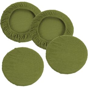 PATIKIL 11" Round Bar Stool Cover, 4 Pack Washable Elastic Stool Cushion Cover for Diameter 11"-14" Chair, Black