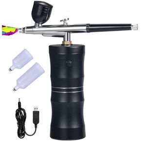 مجموعة فرش البخاخة كينجفورت مع ضاغط هواء، مجموعة فرشاة هوائية صغيرة للرسم، فرشاة هوائية محمولة قابلة لإعادة الشحن للمكياج، والوشم، وفن الأظافر، وطلاء الوجه، ورسم النماذج، وتزيين الكيك in Kuwait