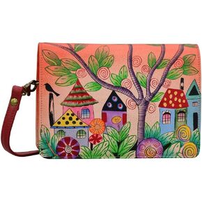 Anna by Anuschka Women's Hand-Painted Leather Two Fold Wallet on a String in Kuwait