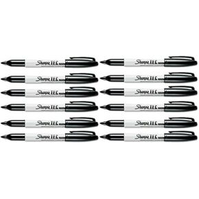 SHARPIE Trace Element Certified Marker, Black, 12 Pack