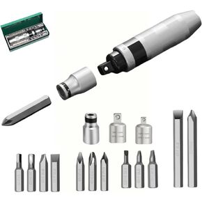 Professional 1/2 Inch Drive Impact Driver Set with Screwdriver Bits and Adapters for Removing Rusted Screws - For Motorcycles, Cars, and Outdoor Machinery (1/2 set of 15 pieces)