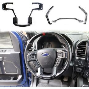 Carbon Fiber Steering Wheel Trim Dash Board Cover for 2015-2020 Ford F150,for 2017-2022 F250 F350