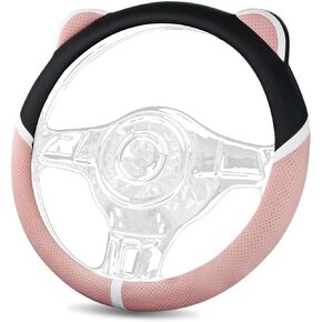 الوردي لطيف القط السيارات غطاء عجلة القيادة سيارة للنساء الفتيات ، غامض عجلة القيادة يغطي للنساء ، العالمي 38 سنتيمتر اكسسوارات السيارات in Kuwait
