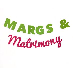 Margs and Matrimony Banner, Margs and Matrimony Bachelorette, Margs and Matrimony Bachelorette Fecor, Margs and Matrimony Decor, 17 piece banner bundle