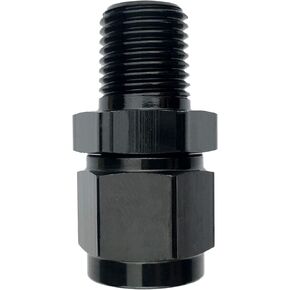 6AN Female to 3/8 NPT Male Fuel Hose Line Adapter Fitting Aluminum Anodized Straight Black